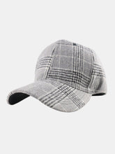 Plaid Adjustable Cotton Baseball Cap Gray One Size OutfitFlow